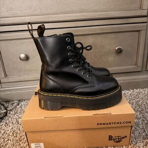 Dr. Martens Jadon Platform Black Leather Combat Boots